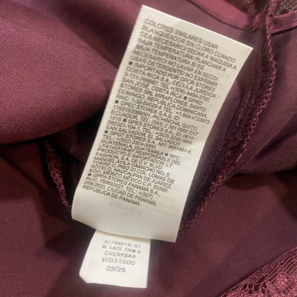 Old Navy Burgundy Lace Trim Slip Dress Nightgown Size Large - Picture 11 of 13